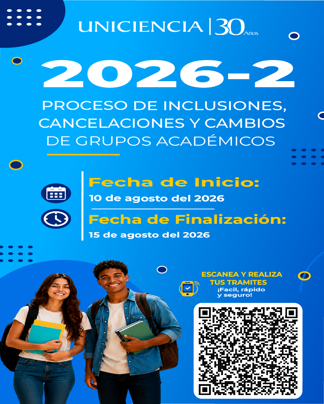 Proceso de inclusiones, cancelaciones y cambios de grupos | UNICIENCIA
