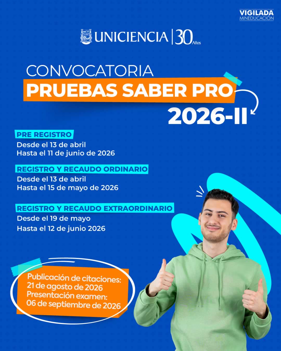 Convocatoria Pruebas Saber Pro 2026-II | UNICIENCIA