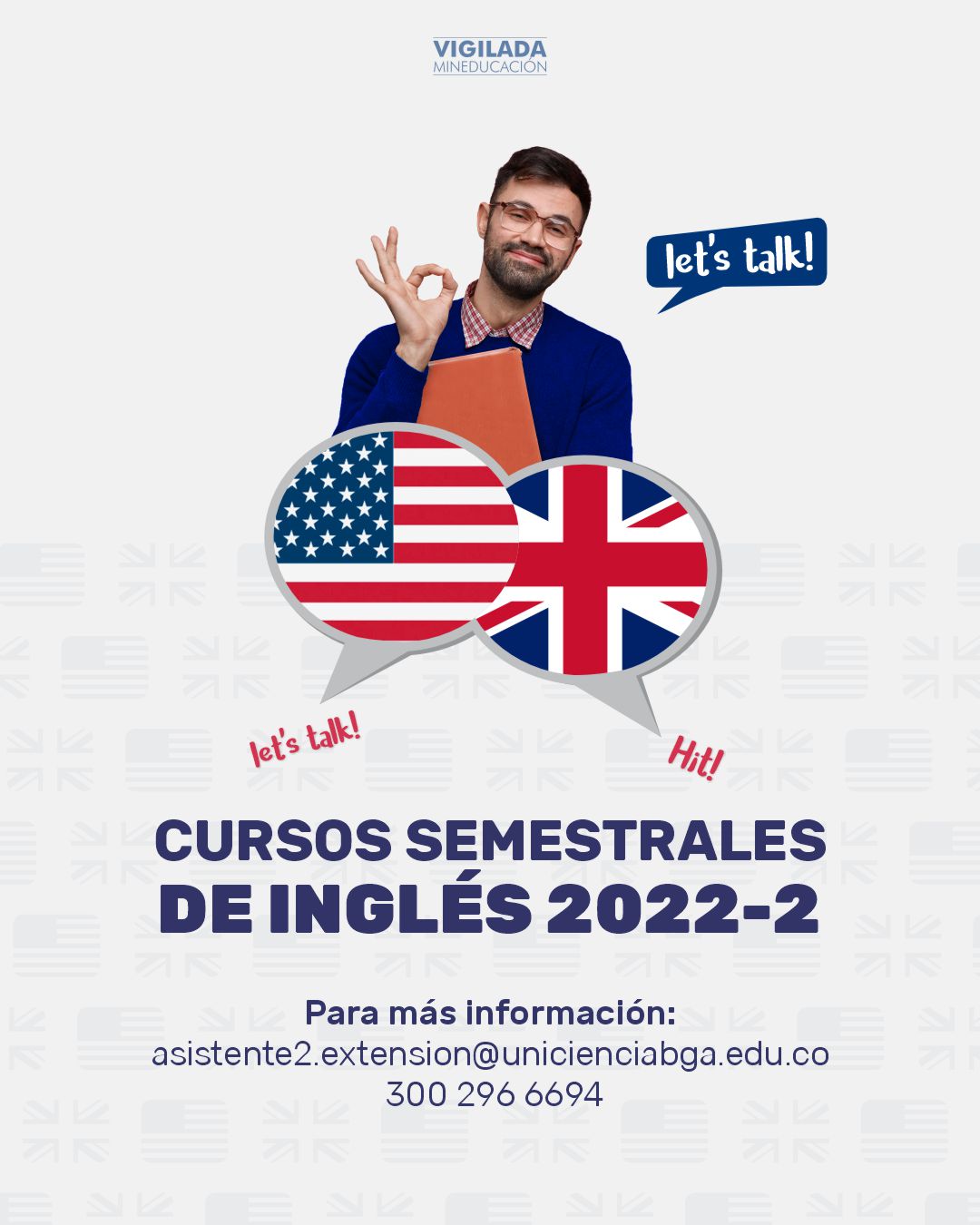 Convocatoria cursos semestrales de inglés 2022-II UNICIENCIA