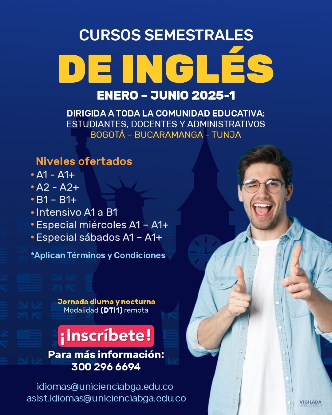 Cursos semestrales de inglés - 20251 UNICIENCIA