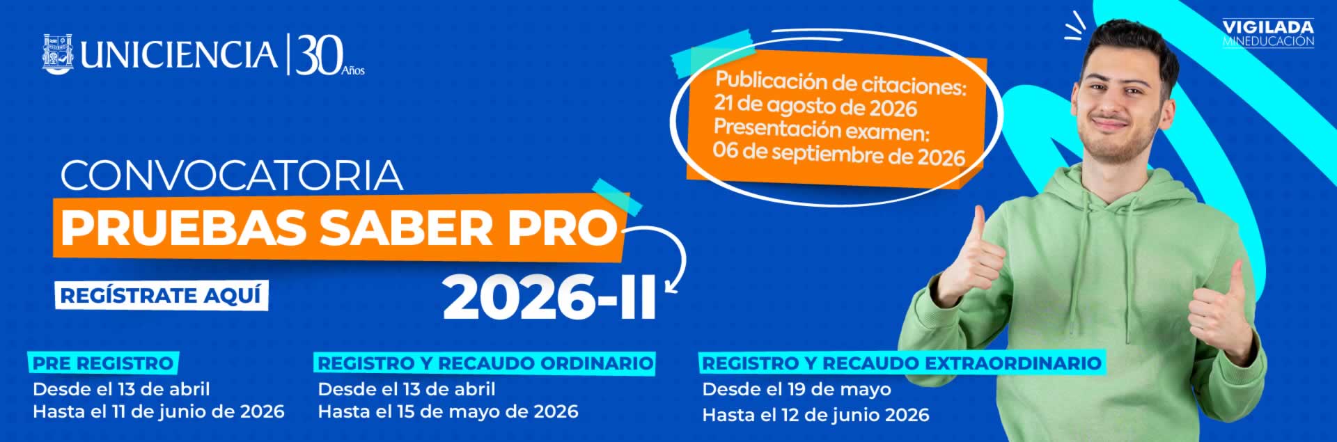 Convocatoria Pruebas Saber Pro 2026-II | UNICIENCIA