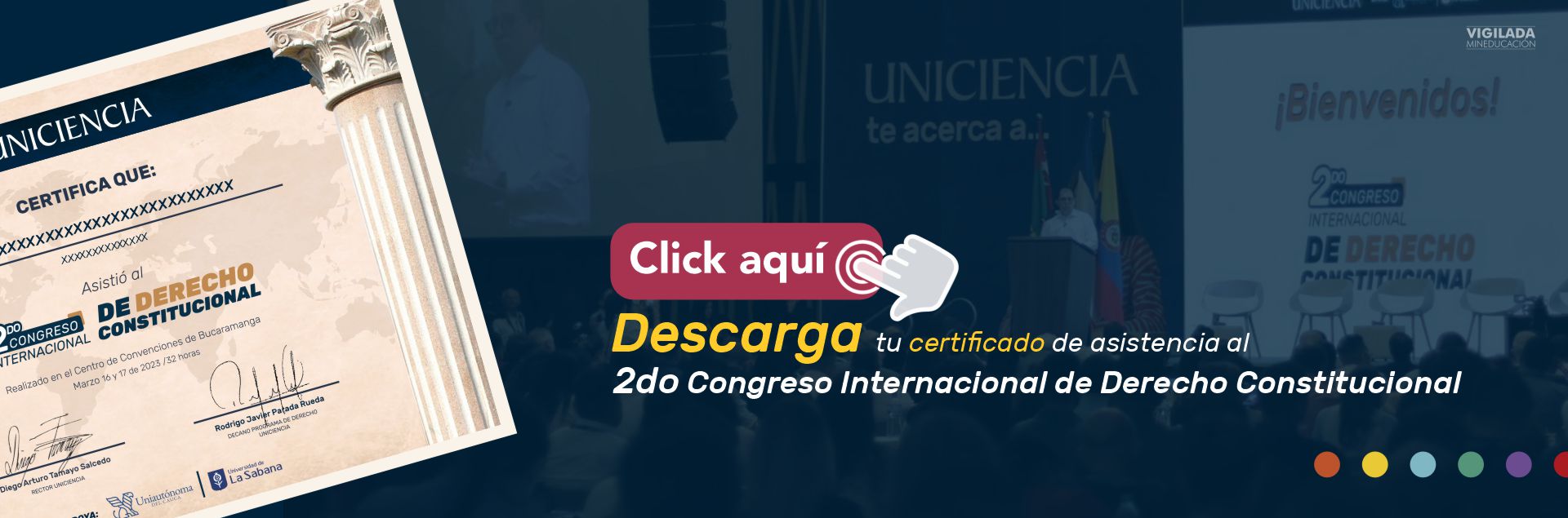 Certificados segundo Congreso Internacional de Derecho Constitucional | UNICIENCIA 2023