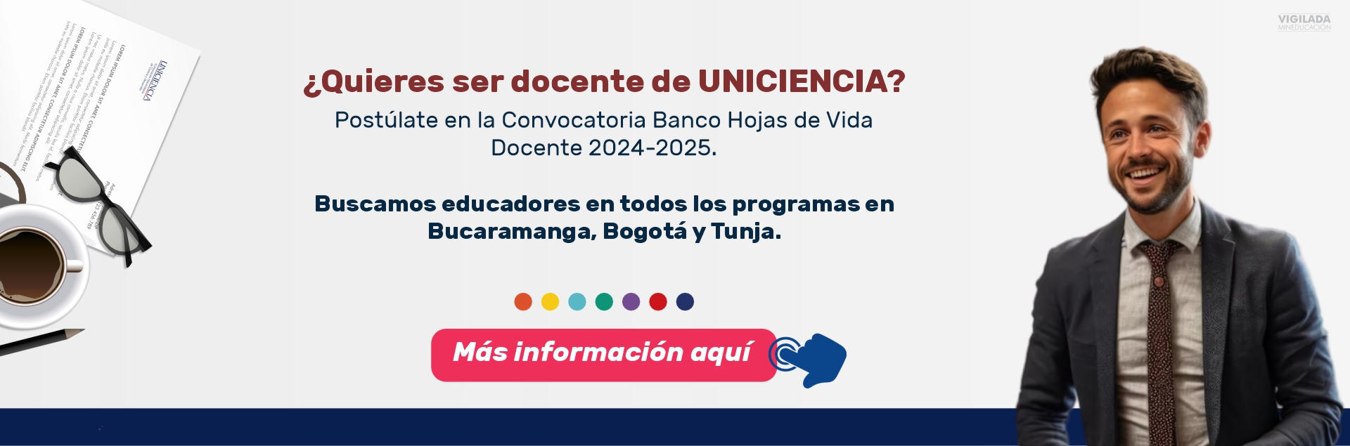 Convocatoria banco de hojas de vida Docente - UNICIENCIA 2024 - 2025